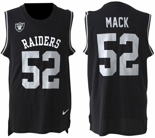 Raiders #52 Khalil Mack Black Team Color Men's Stitched NFL Limited Tank Top Jersey