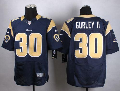 Rams #30 Todd Gurley II Navy Blue Team Color Men's Stitched NFL Elite Jersey