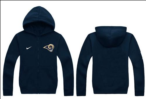 St.Louis Rams Authentic Logo Hoodie Navy Blue