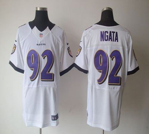 Ravens #92 Haloti Ngata White Men's Stitched NFL Elite Jersey