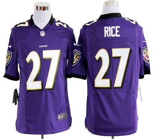 Ravens #27 Ray Rice Purple Team Color Men's Stitched NFL Game Jersey