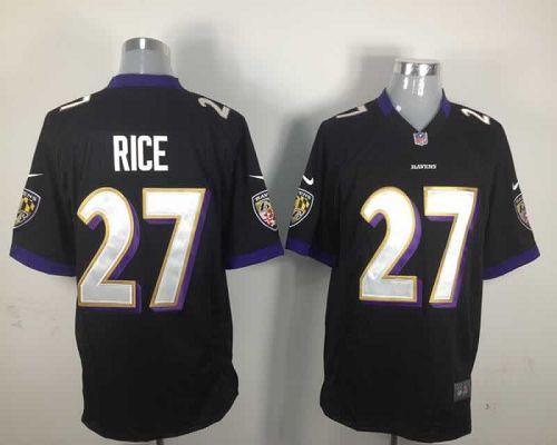 Ravens #27 Ray Rice Black Alternate Men's Stitched NFL Game Jersey