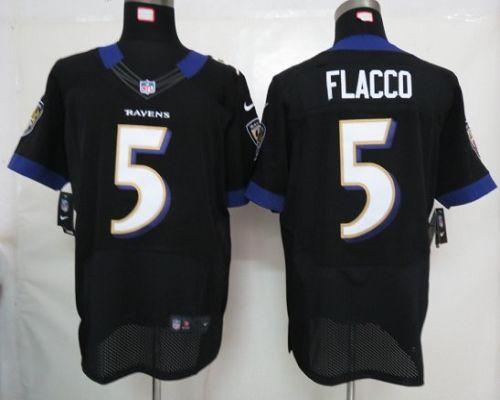 Ravens #5 Joe Flacco Black Alternate Men's Stitched NFL Elite Jersey