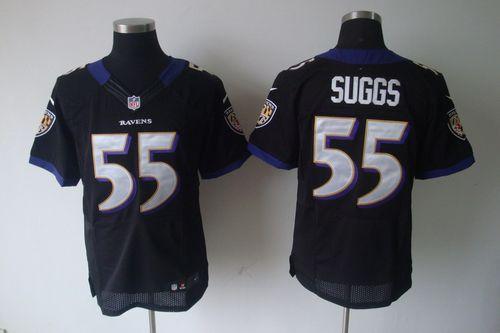 Ravens #55 Terrell Suggs Black Alternate Men's Stitched NFL Elite Jersey