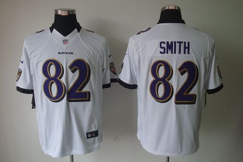 Ravens #82 Torrey Smith White Men's Stitched NFL Limited Jersey