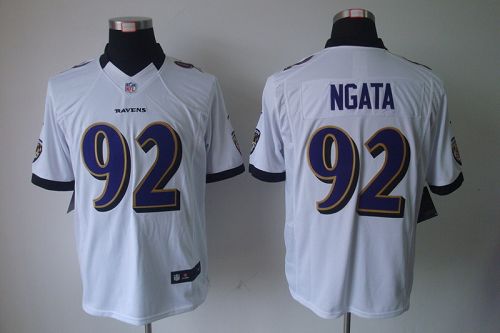 Ravens #92 Haloti Ngata White Men's Stitched NFL Limited Jersey