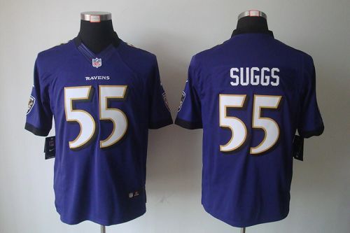 Ravens #55 Terrell Suggs Purple Team Color Men's Stitched NFL Limited Jersey