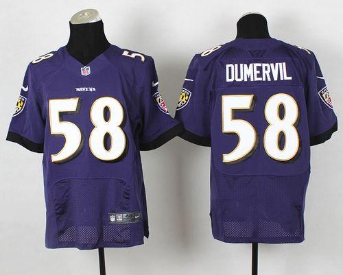 Ravens #58 Elvis Dumervil Purple Team Color Men's Stitched NFL New Elite Jersey