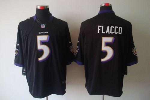 Ravens #5 Joe Flacco Black Alternate Men's Stitched NFL Limited Jersey