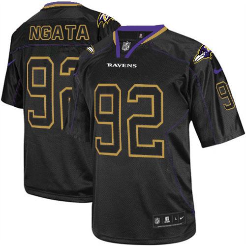 Ravens #92 Haloti Ngata Lights Out Black Men's Stitched NFL Elite Jersey