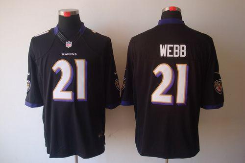 Ravens #21 Lardarius Webb Black Alternate Men's Stitched NFL Limited Jersey