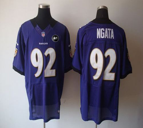 Ravens #92 Haloti Ngata Purple Team Color With Art Patch Men's Stitched NFL Elite Jersey