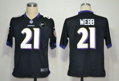 Ravens #21 Lardarius Webb Black Alternate With Art Patch Men's Stitched NFL Game Jersey