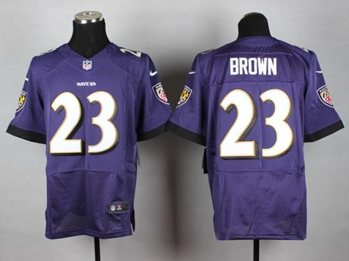 Ravens #23 Chykie Brown Purple Team Color Men's Stitched NFL New Elite Jersey