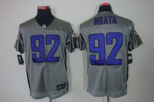 Ravens #92 Haloti Ngata Grey Shadow Men's Stitched NFL Elite Jersey
