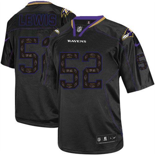 Ravens #52 Ray Lewis New Lights Out Black Men's Stitched NFL Elite Jersey