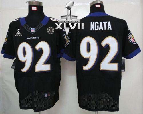 Ravens #92 Haloti Ngata Black Alternate Super Bowl XLVII Men's Stitched NFL Elite Jersey