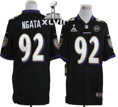 Ravens #92 Haloti Ngata Black Alternate Super Bowl XLVII Men's Stitched NFL Game Jersey