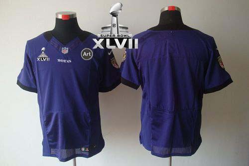 Ravens Blank Purple Team Color Super Bowl XLVII Men's Stitched NFL Elite Jersey