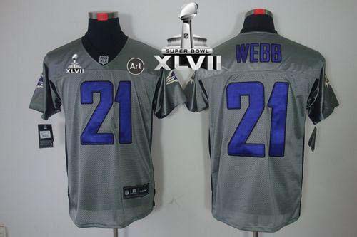 Ravens #21 Lardarius Webb Grey Shadow Super Bowl XLVII Men's Stitched NFL Elite Jersey