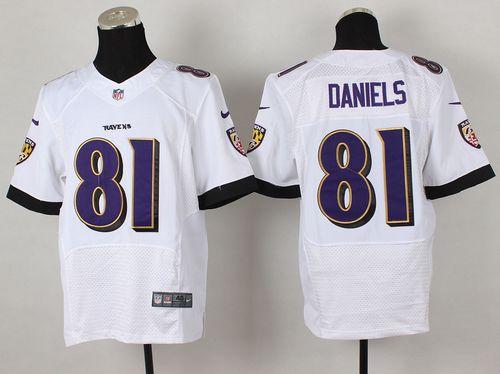 Ravens #81 Owen Daniels White Men's Stitched NFL New Elite Jersey
