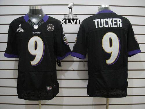 Ravens #9 Justin Tucker Black Alternate Super Bowl XLVII Men's Stitched NFL Elite Jersey