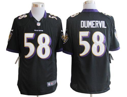 Ravens #58 Elvis Dumervil Black Alternate Men's Stitched NFL Limited Jersey