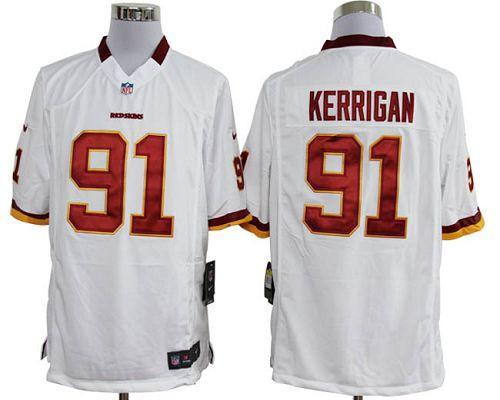Redskins #91 Ryan Kerrigan White Men's Stitched NFL Game Jersey