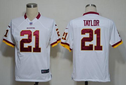 Redskins #21 Sean Taylor White Men's Stitched NFL Game Jersey