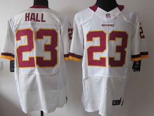 Redskins #23 DeAngelo Hall White Men's Stitched NFL Elite Jersey
