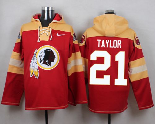 Redskins #21 Sean Taylor Burgundy Red Player Pullover NFL Hoodie