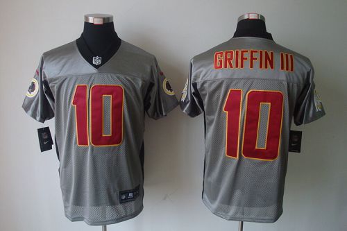 Redskins #10 Robert Griffin III Grey Shadow Men's Stitched NFL Elite Jersey