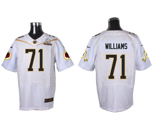 Redskins #71 Trent Williams White 2016 Pro Bowl Men's Stitched NFL Elite Jersey