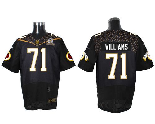 Redskins #71 Trent Williams Black 2016 Pro Bowl Men's Stitched NFL Elite Jersey