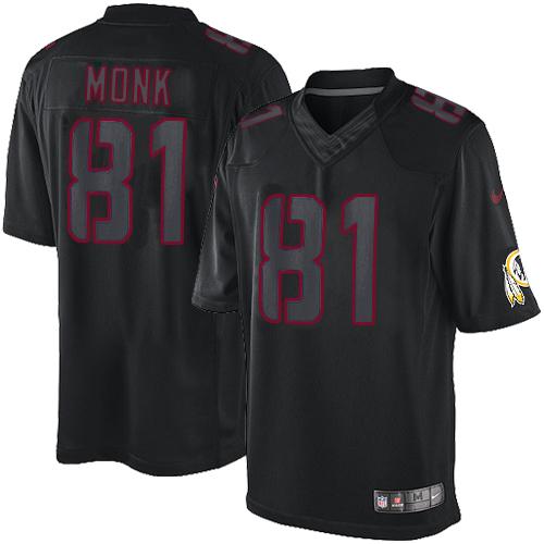 Redskins #81 Art Monk Black Men's Stitched NFL Impact Limited Jersey