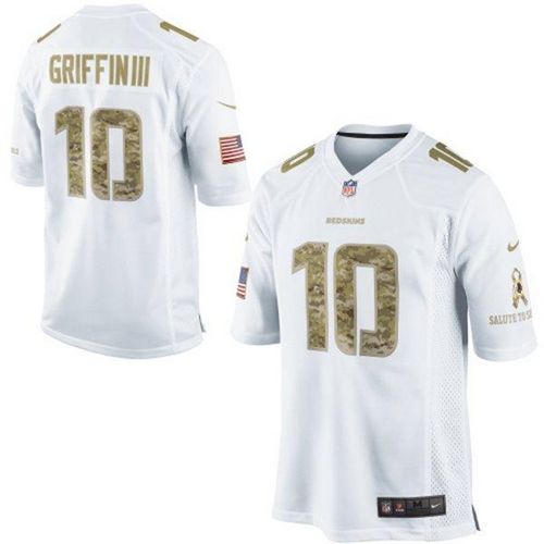 Redskins #10 Robert Griffin III White Men's Stitched NFL Limited Salute to Service Jersey