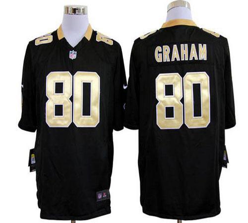Saints #80 Jimmy Graham Black Team Color Men's Stitched NFL Game Jersey