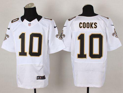 Saints #10 Brandin Cooks White Men's Stitched NFL Elite Jersey