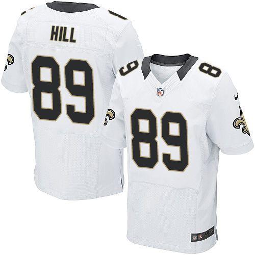 Saints #89 Josh Hill White Men's Stitched NFL Elite Jersey