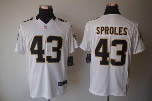 Saints #43 Darren Sproles White Men's Stitched NFL Limited Jersey