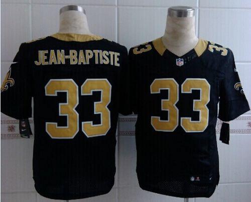Saints #33 Stanley Jean Baptiste Black Team Color Men's Stitched NFL Elite Jersey