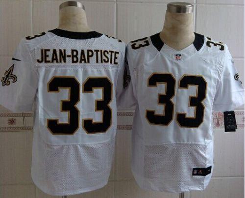 Saints #33 Stanley Jean Baptiste White Men's Stitched NFL Elite Jersey