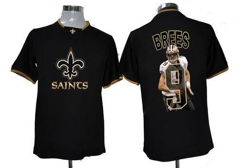Saints #9 Drew Brees Black Men's NFL Game All Star Fashion Jersey