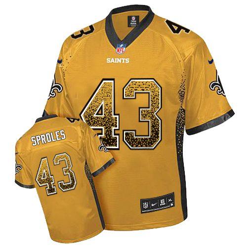 Saints #43 Darren Sproles Gold Men's Stitched NFL Elite Drift Fashion Jersey