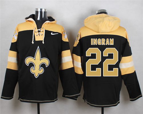 Saints #22 Mark Ingram Black Player Pullover NFL Hoodie