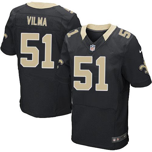 Saints #51 Jonathan Vilma Black Team Color Men's Stitched NFL Elite Jersey