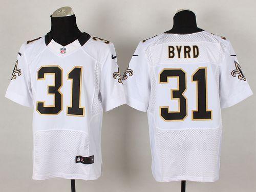 Saints #31 Jairus Byrd White Men's Stitched NFL Elite Jersey