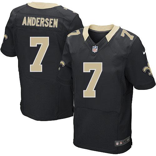 Saints #7 Morten Andersen Black Team Color Men's Stitched NFL Elite Jersey