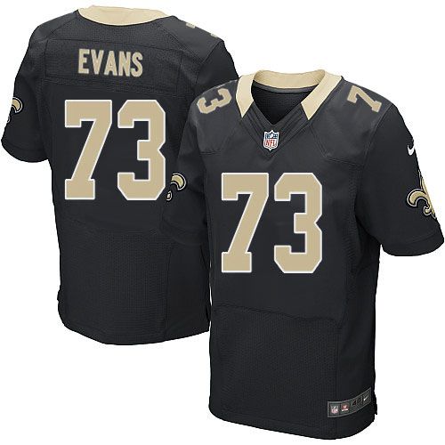 Saints #73 Jahri Evans Black Team Color Men's Stitched NFL Elite Jersey