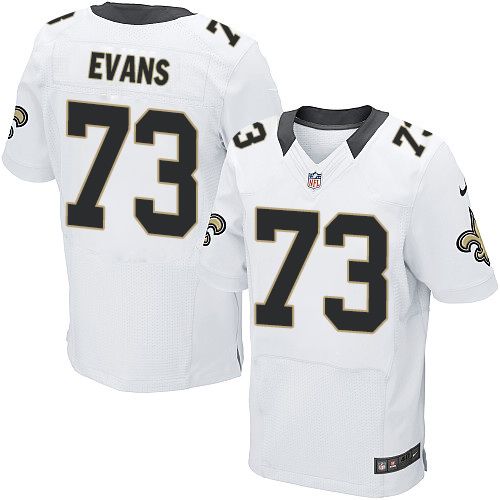Saints #73 Jahri Evans White Men's Stitched NFL Elite Jersey